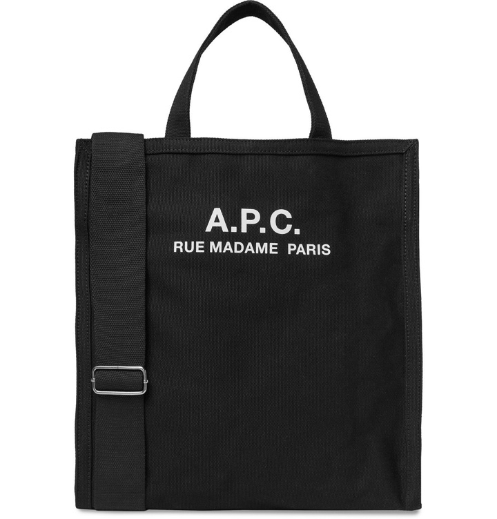 Photo: A.P.C. - Logo-Print Cotton-Canvas Tote Bag - Black