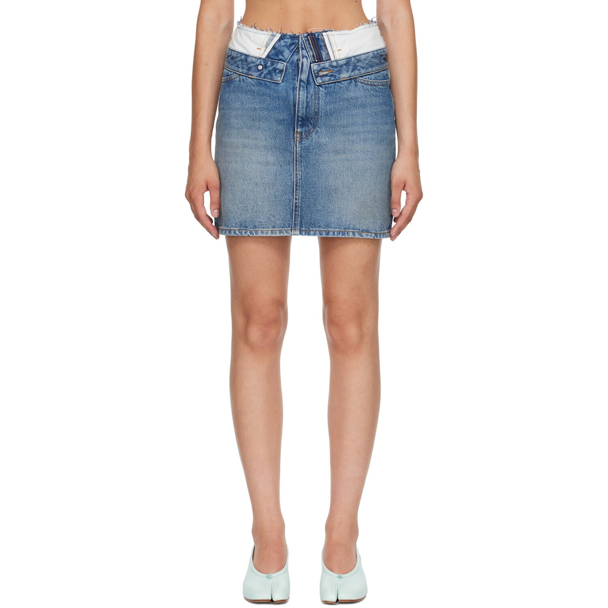 MM6 Maison Margiela Blue Denim Miniskirt