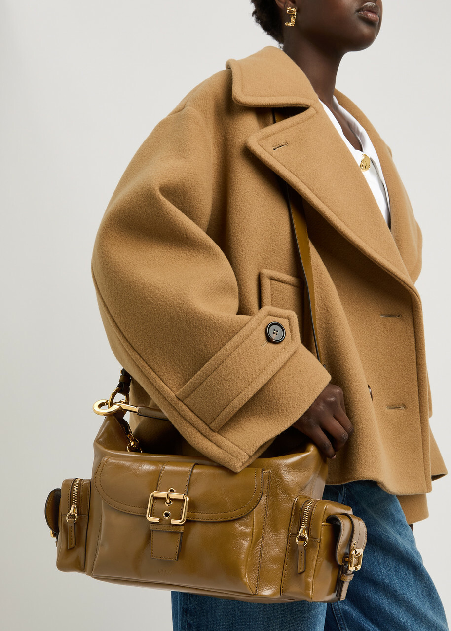 Chloe Large Glossed Leather Camera bag - Khaki - One Size Chloe