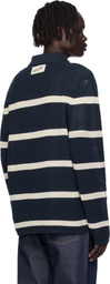 Calvin Klein Navy Long Sleeve Stripe Polo