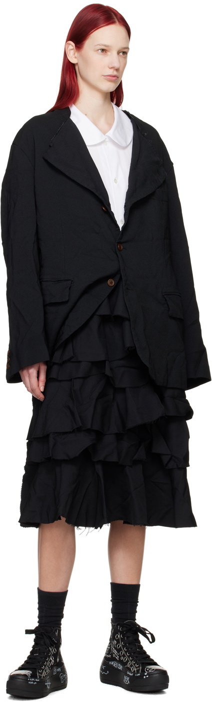 Black Comme des Garçons White Peter Pan Shirt