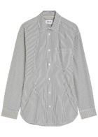 Agolde Cinched Striped Cotton-poplin Shirt Grey