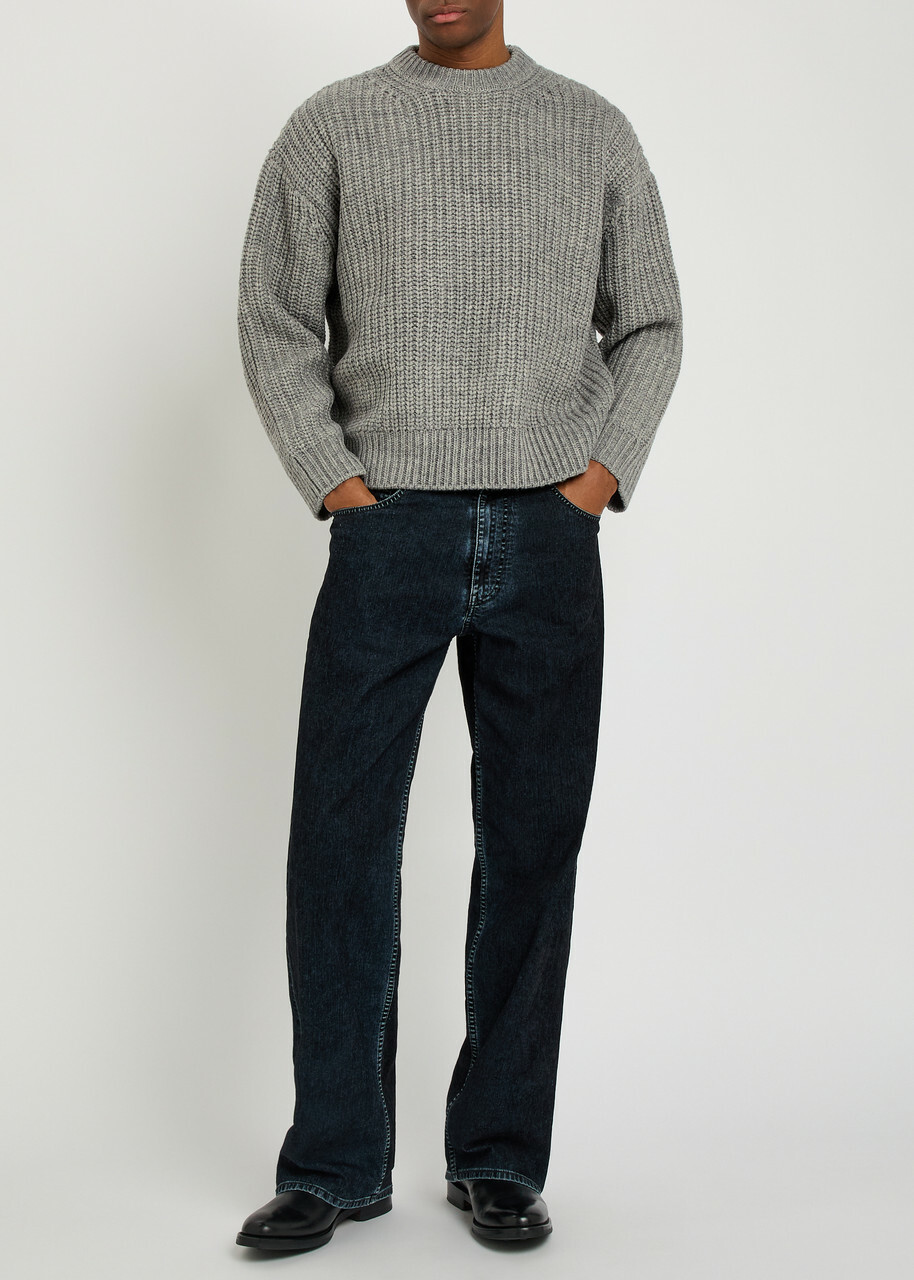 Mki Miyuki Zoku Ribbed Knit Jumper Grey
