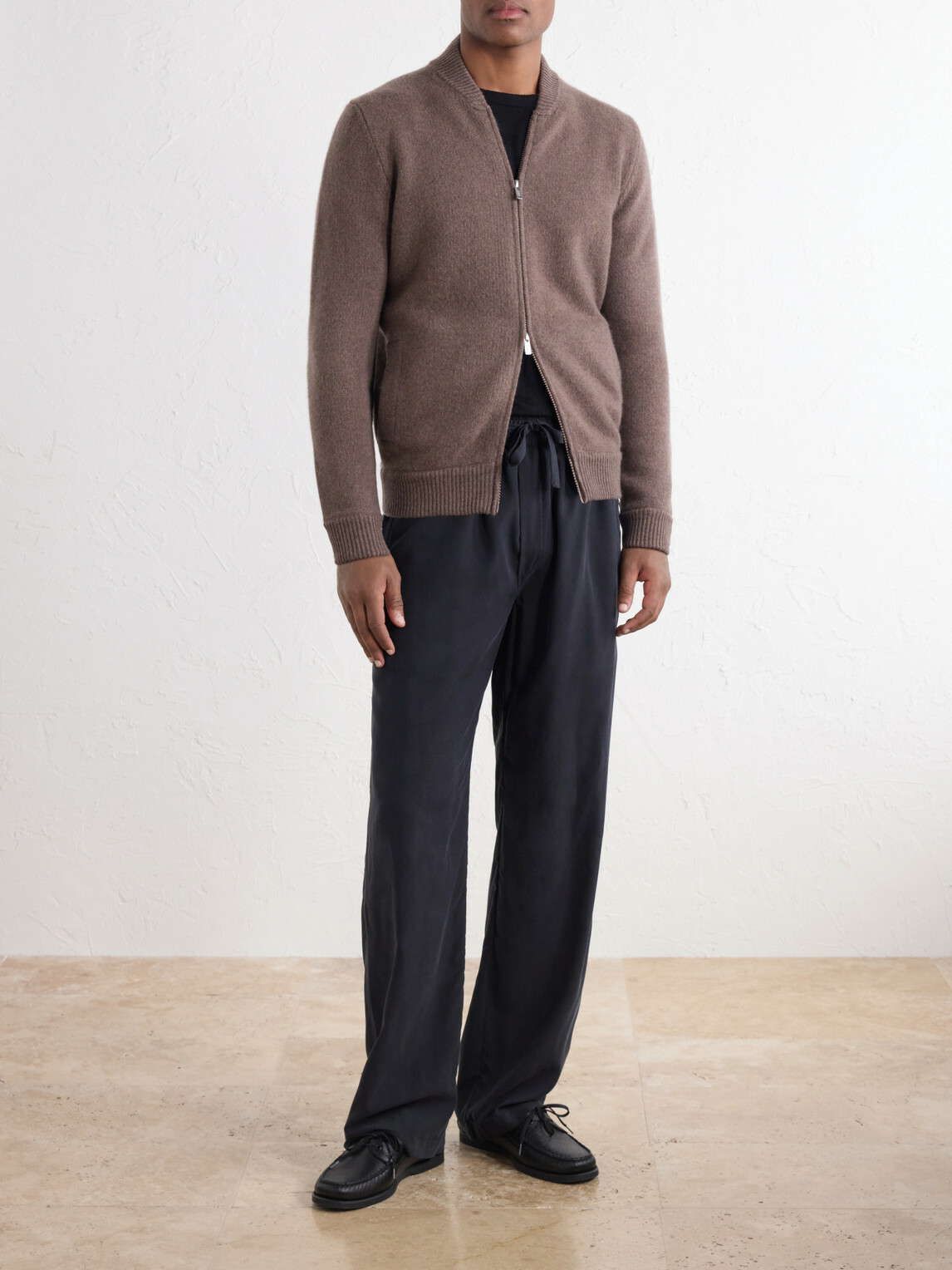 FEDELI - Berkley Wool and Cashmere-Blend Zip-Up Sweater - Brown
