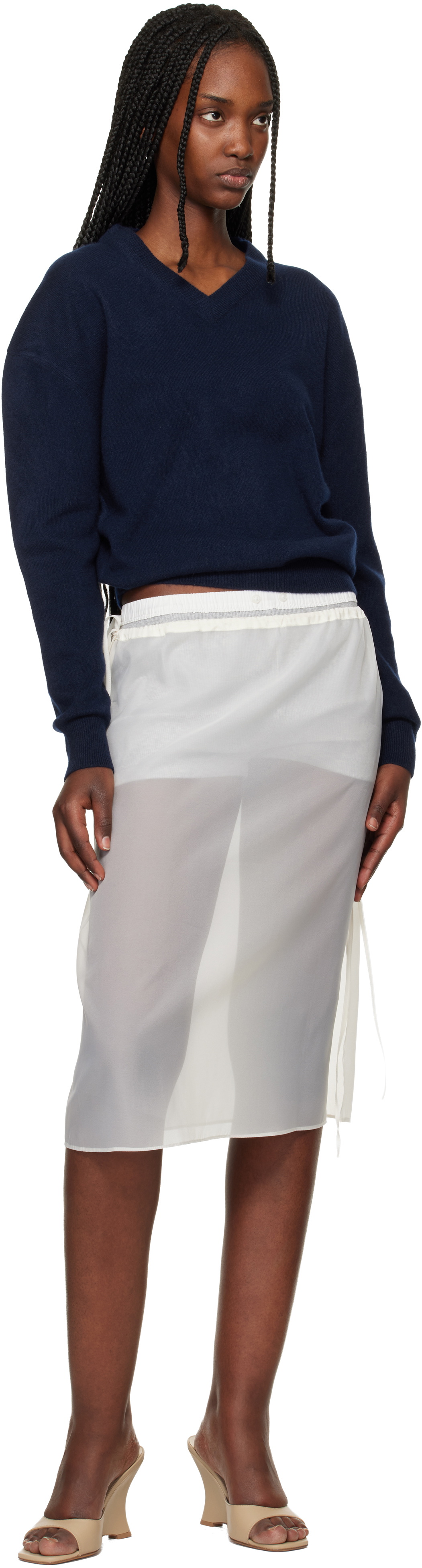 Belle Anna Navy Valley Sweater