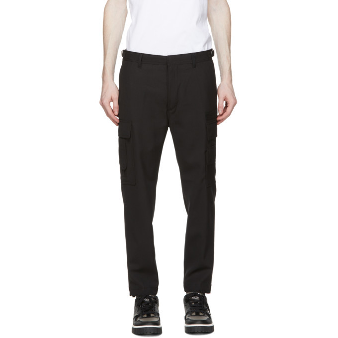 Diesel Black Pleat-Front Cargo Pants Diesel