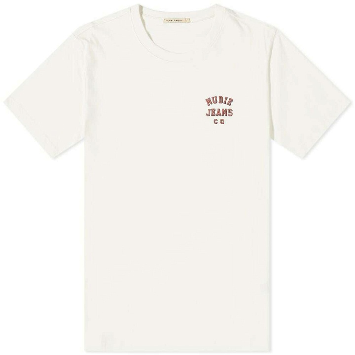 Photo: Nudie Jeans Co Men's Nudie Roy Logo T-Shirt in Off White