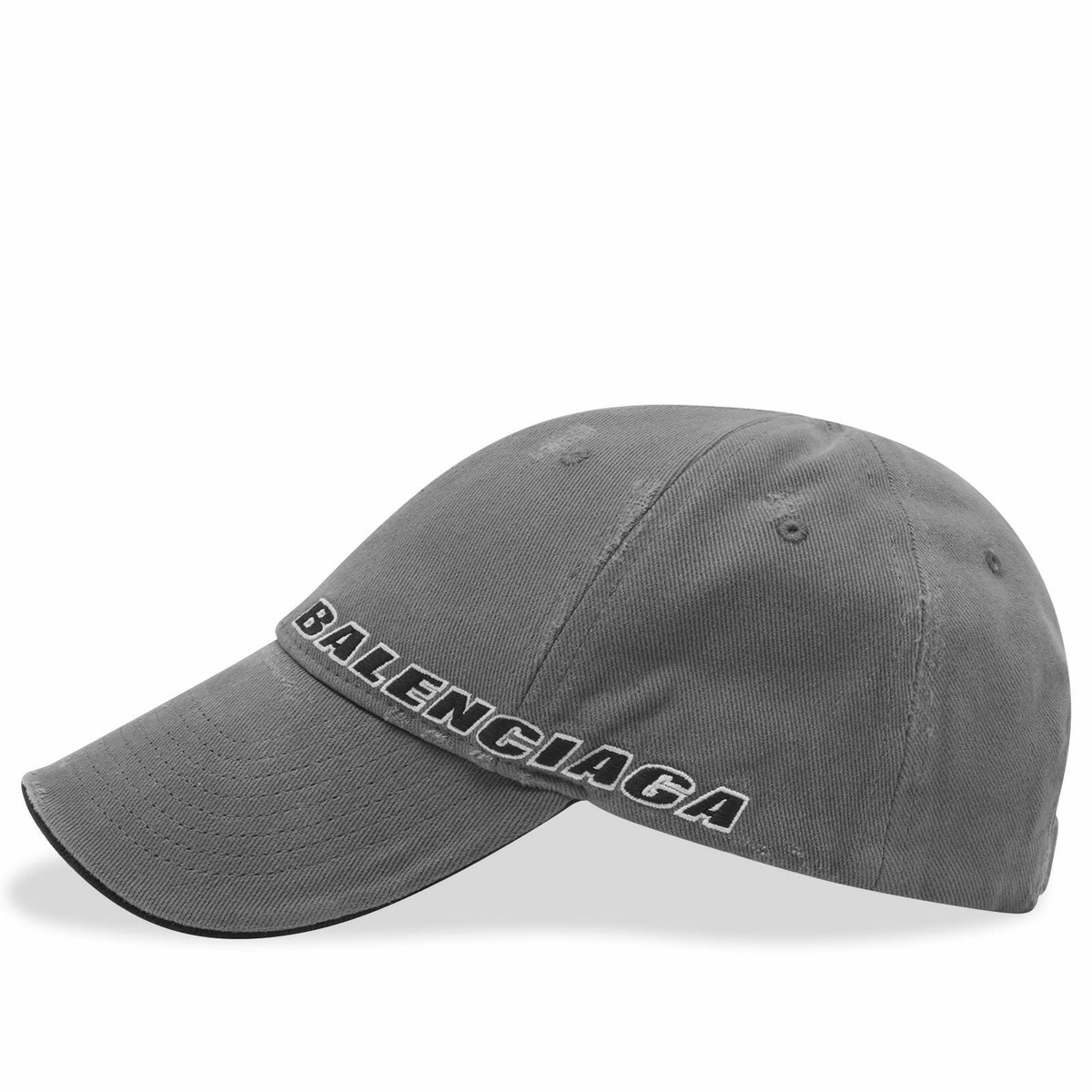 Balenciaga Men's Tilted Typo Cap in Dark Grey