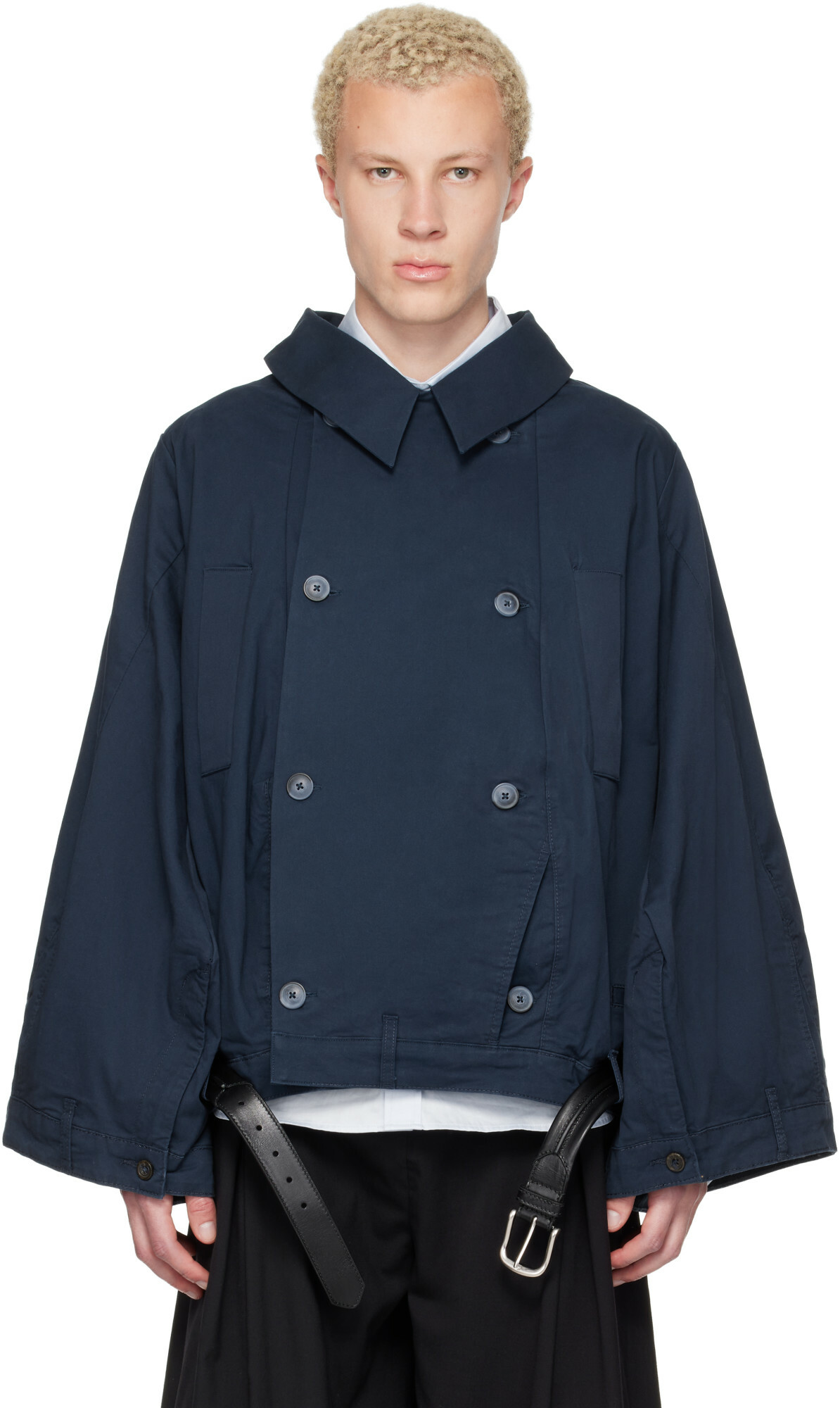 HODAKOVA Navy Double Breasted Upd Jacket