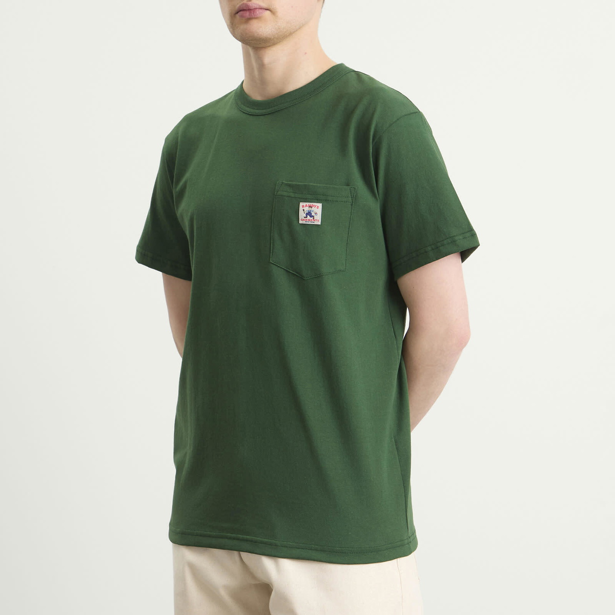 Randy's Garments Men's Randy’s Garments INC. Logo Pocket T-Shirt in Dark Green