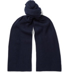 Anderson & Sheppard - Ribbed Cashmere Scarf - Blue