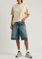 Represent Bermuda Faded Denim Shorts