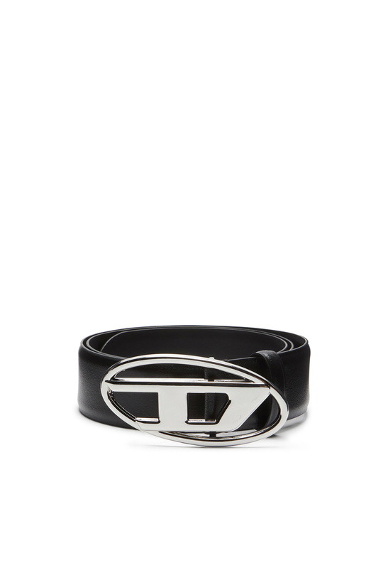 Photo: Diesel 4cm Leather belt with Oval D buckle - Belts Mens in Black