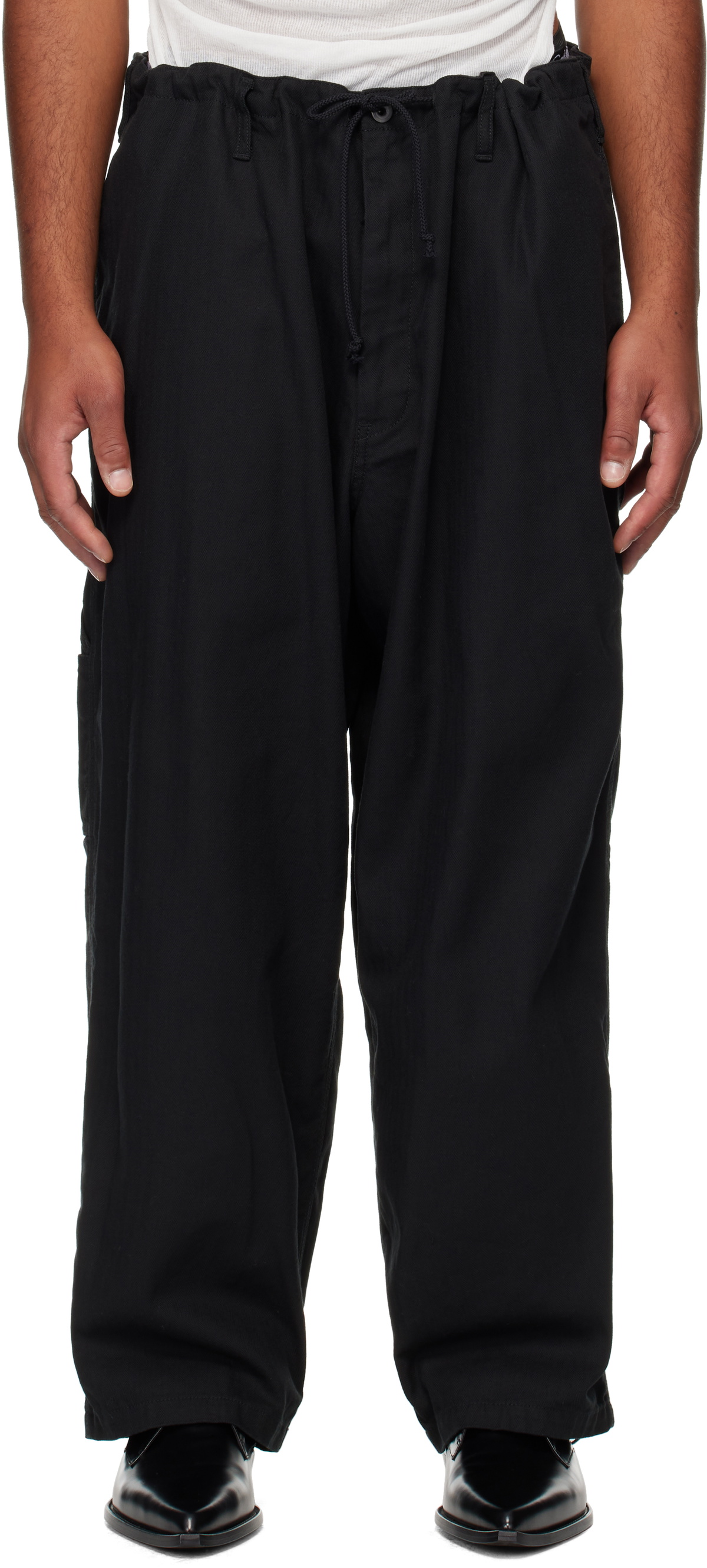 Yohji Yamamoto Black Wrap Pants Yohji Yamamoto