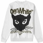 Off-White Men's Cat Chunky Crew Neck Knit in White