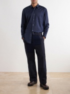 Junya Watanabe - Patchwork Straight-Leg Paneled Cotton-Twill Trousers - Blue