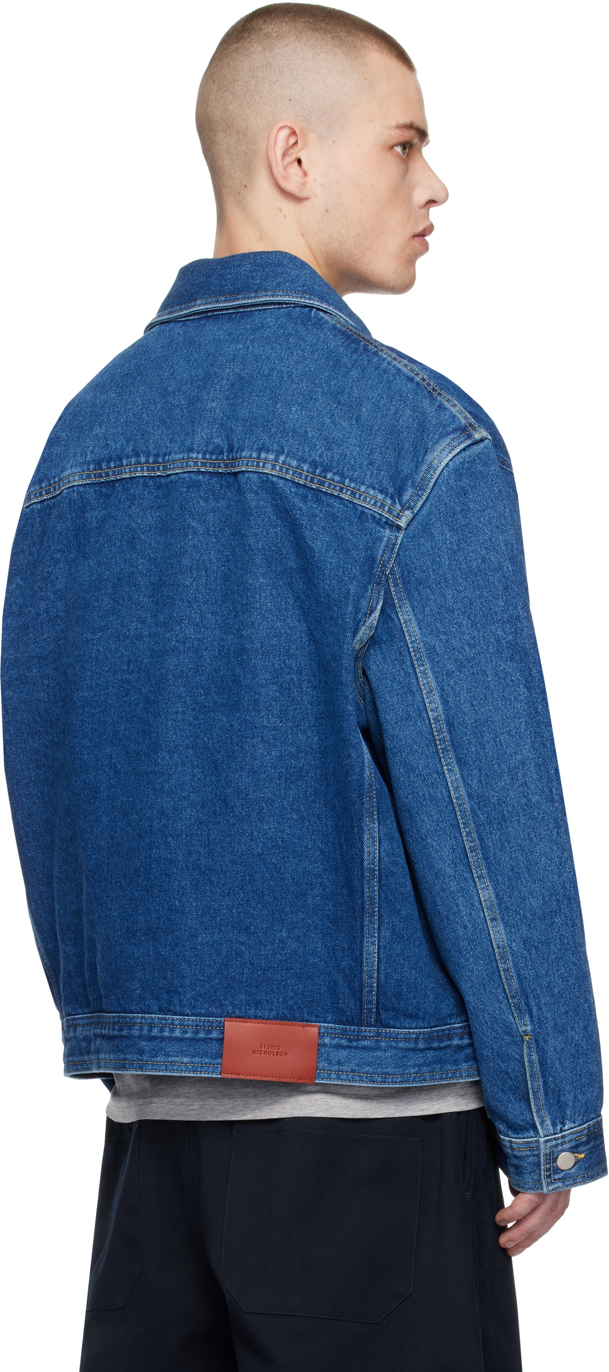 Studio Nicholson Blue Petar Denim Jacket Studio Nicholson