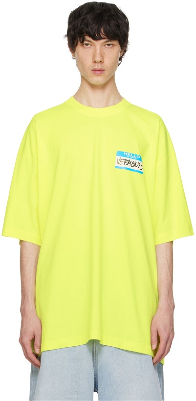 Photo: VETEMENTS Yellow 'My Name Is Vetements' T-Shirt