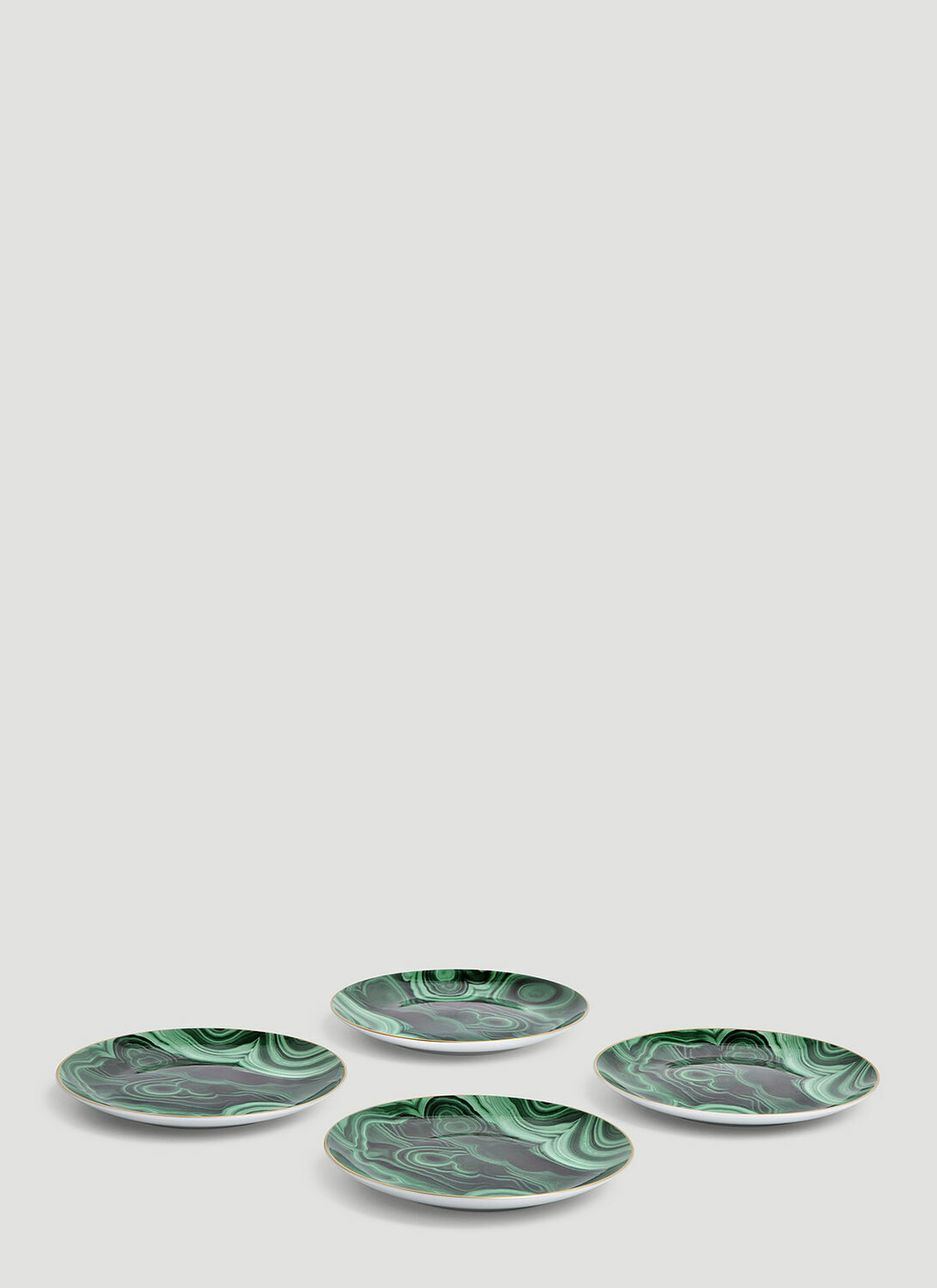 L'Objet Set-of-Four Malachite Dessert Plates