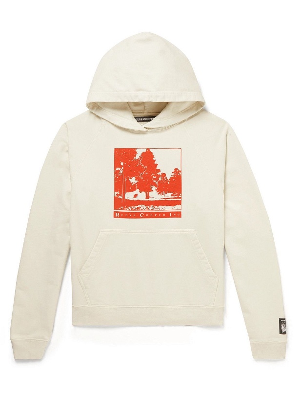Photo: Reese Cooper® - Keep Going Printed Cotton-Jersey Hoodie - Neutrals