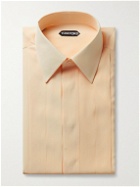 TOM FORD - Pleated Silk-Blend Shirt - Orange