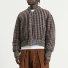 Story mfg. Men's Hand Applique Seed Bomber Jacket in Purple Peace