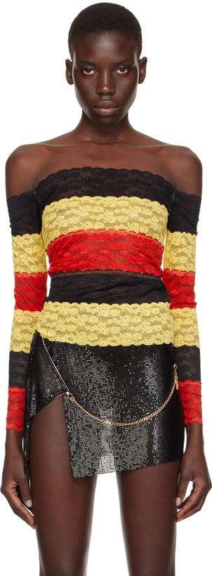 Photo: Sinead Gorey Multicolor Lace Bandage Long Sleeve T-Shirt