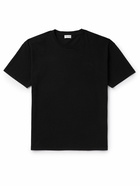 SAINT LAURENT - Logo-Embroidered Cotton-Piqué T-Shirt - Black