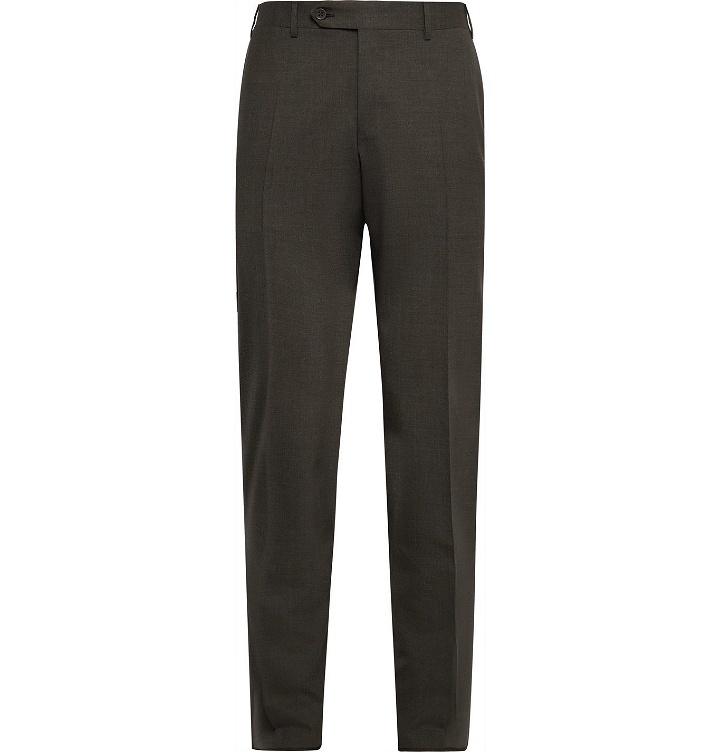 Photo: CANALI - Slim-Fit Stretch-Wool Trousers - Brown