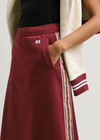 Wales Bonner Shine Panelled Jersey Skirt Burgundy