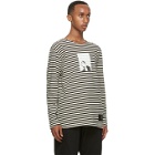Isabel Benenato Black and Off-White Striped T-Shirt