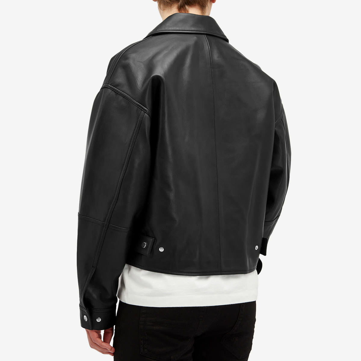 AMIRI Men's Ma Quad Leather Work Jacket in Black Amiri