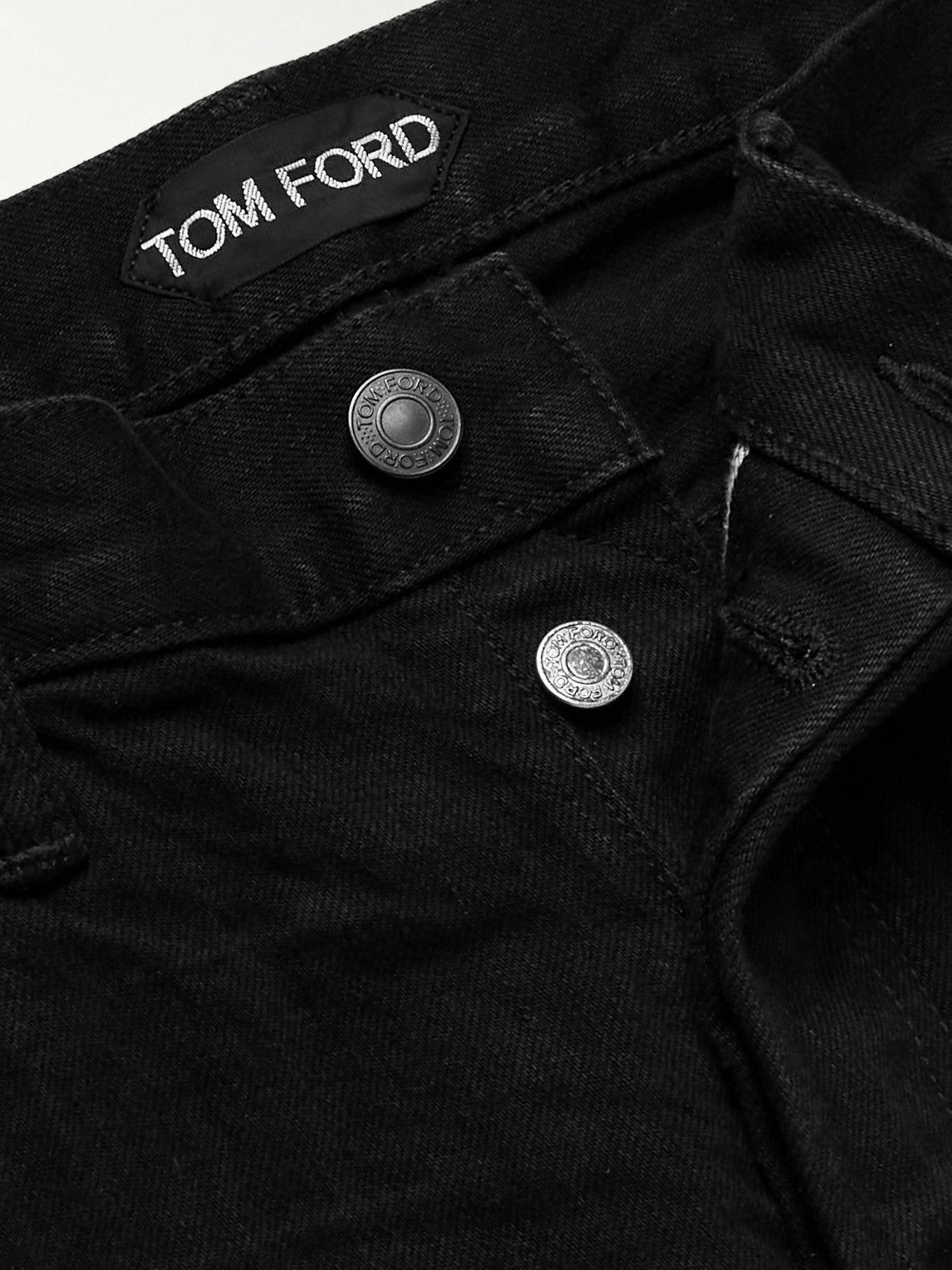 TOM FORD - Slim-Fit Washed Selvedge Jeans - Black TOM FORD