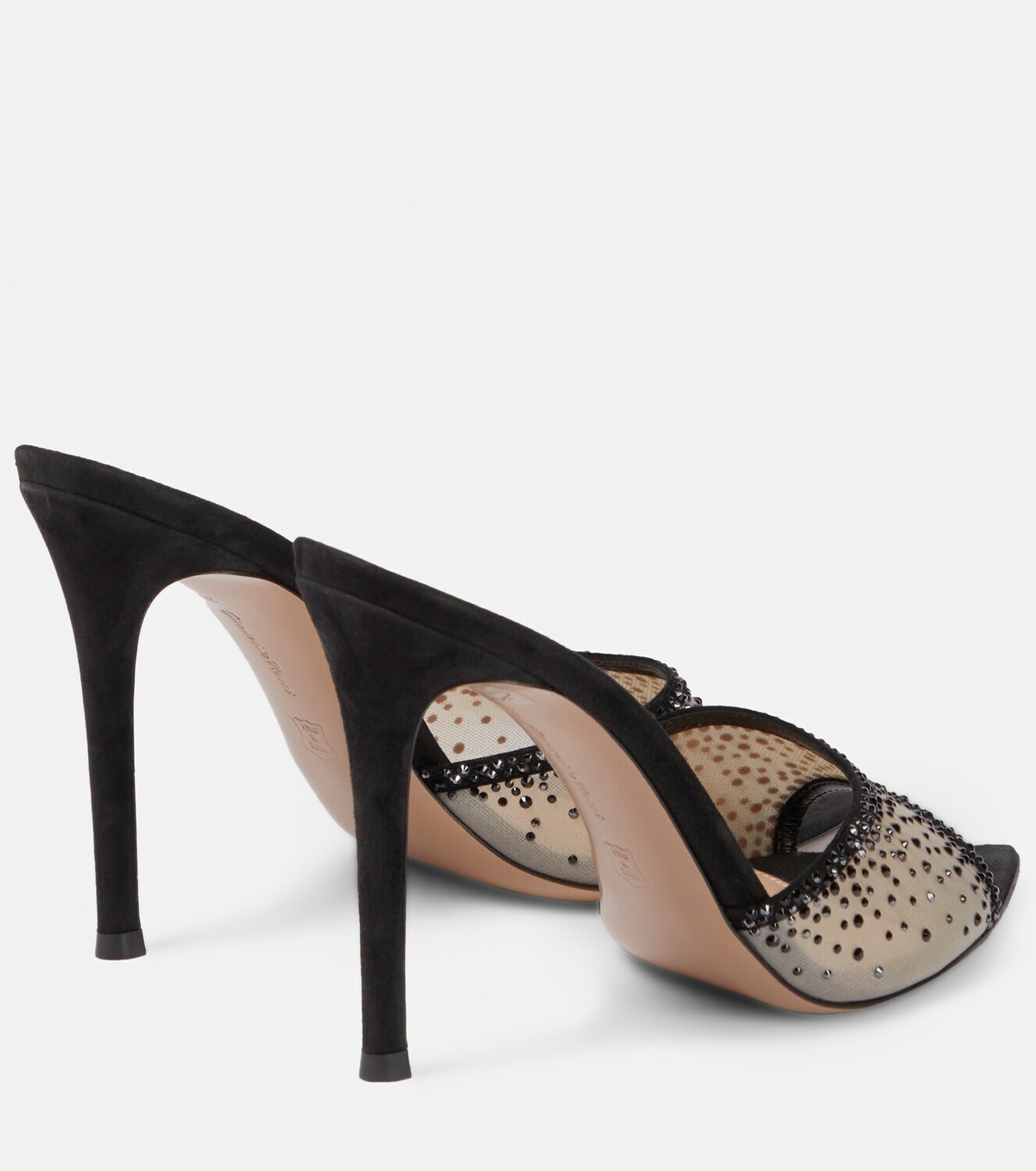 Gianvito Rossi Elle 85 embellished mesh mules Gianvito Rossi Gianvito Rossi Elle 85 embellished mesh mules Gianvito Rossi