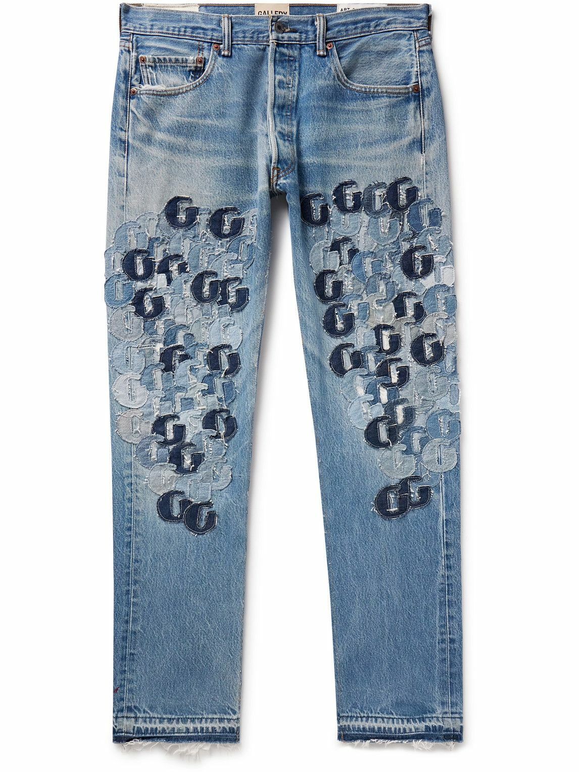 Gallery Dept. - Super G Straight-Leg Logo-Appliquéd Distressed Jeans ...