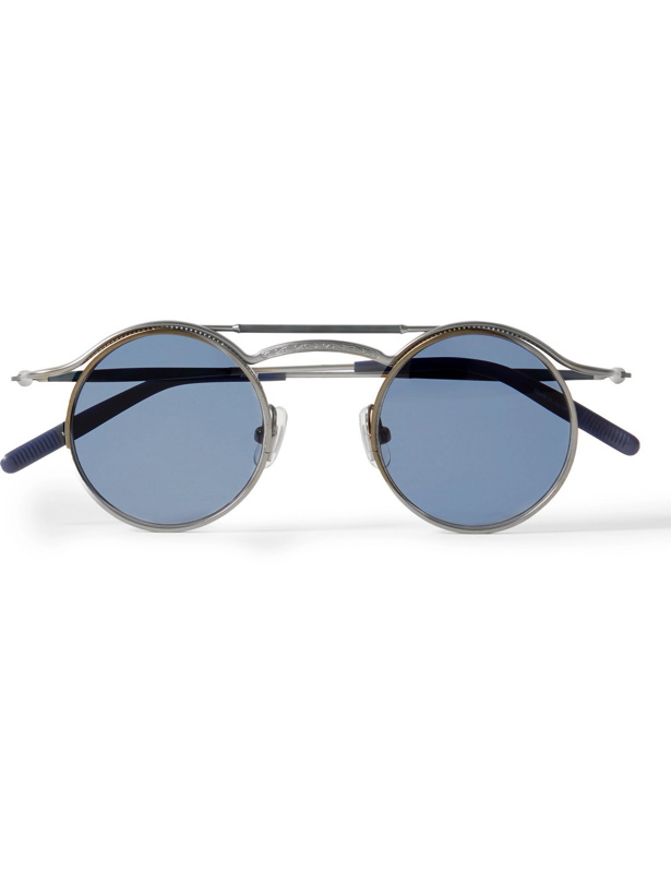 Photo: MATSUDA - Round-Frame Silver-Tone and Acetate Sunglasses