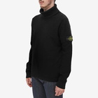 Stone Island Men's Stretch Wool Roll Neck Knit in Black