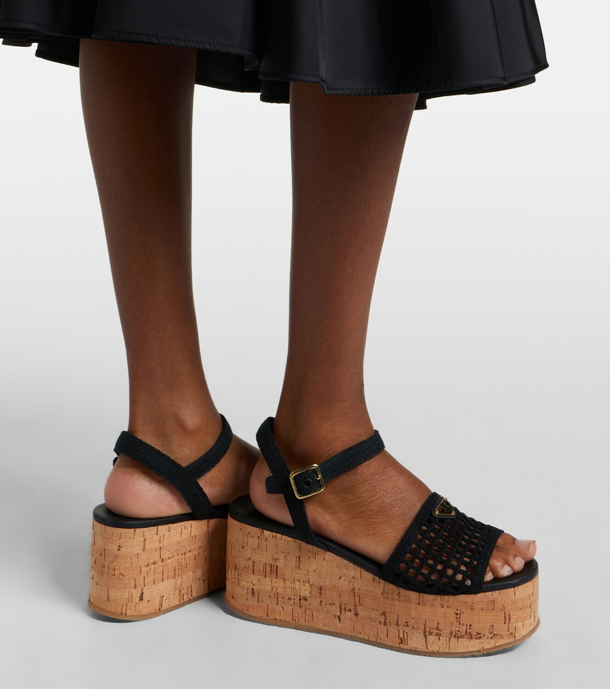 Prada Crochet wedge sandals
