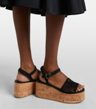 Prada Crochet wedge sandals