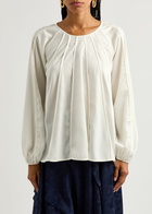 High Give Chase Satin Blouse Cream