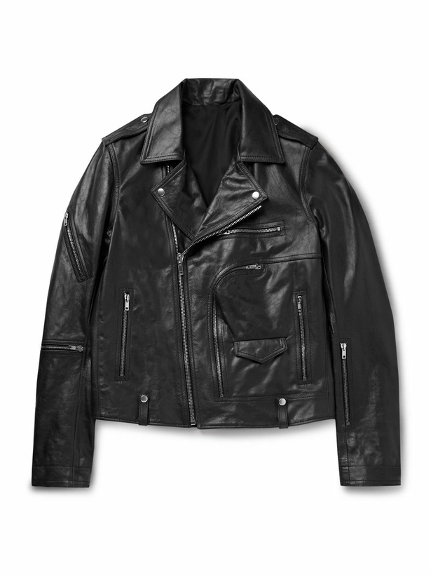 Photo: Rick Owens - Stooges Slim-Fit Leather Biker Jacket - Black