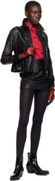 Ernest W. Baker Black Croc-Embossed Leather Jacket