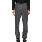 Winnie New York Grey Wool Notch Pleated Trousers