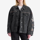 Isabel Marant Étoile Women's Manona Embroidered Denim Jacket in Dark Grey