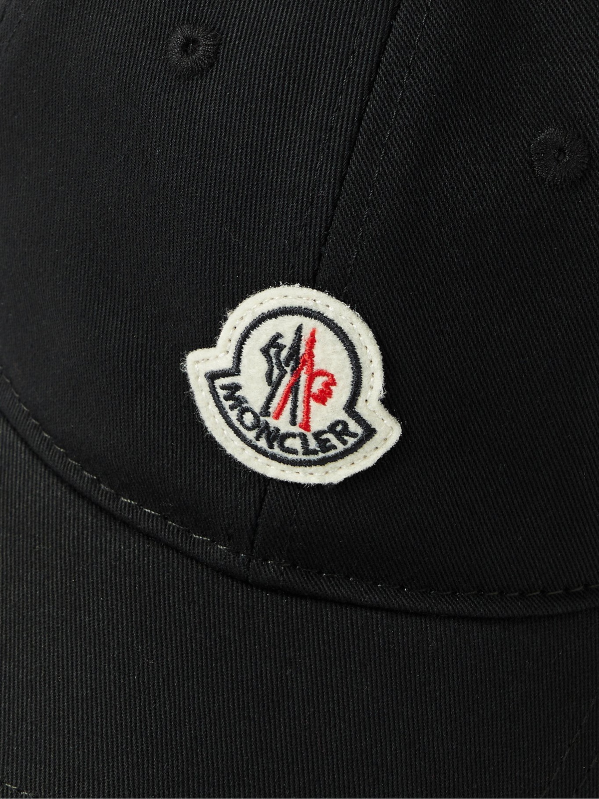 MONCLER - Logo-Appliquéd Cotton-Twill Baseball Cap - Black Moncler