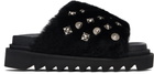 Toga Pulla Black Fur Concho Slippers