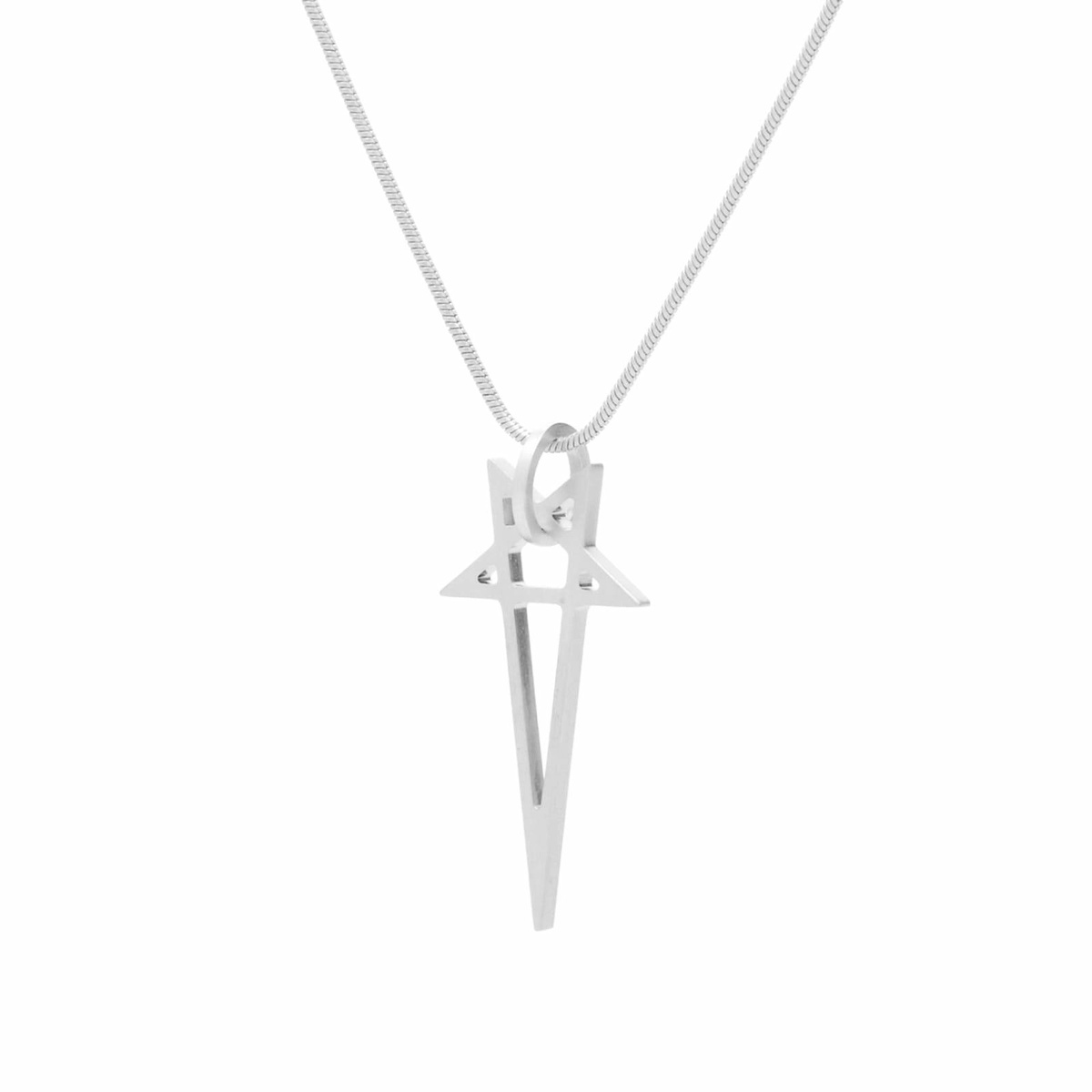 Rick Owens Women's Pentagram Charm Necklace in Palladio 