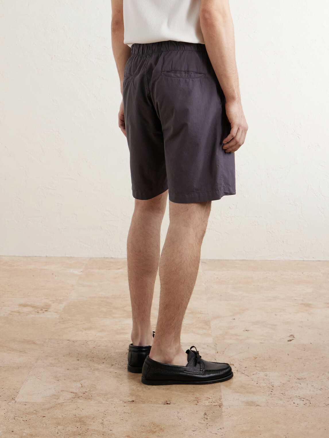 Hartford - Joggy Straight-Leg Cotton Drawstring Shorts - Blue