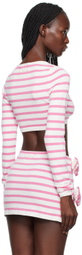 Jean Paul Gaultier White & Pink 'The Flower' Long Sleeve T-Shirt