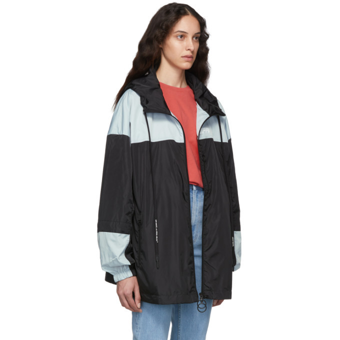 Off-White Black and Silver Unfinished Windbreaker Off-White